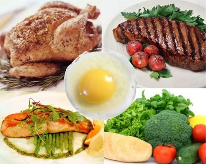 Pratos incluídos no menú da dieta proteica de 14 días para a perda de peso